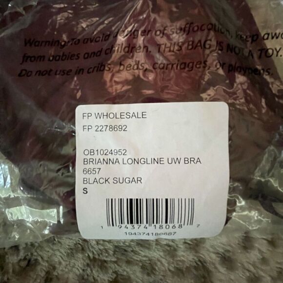 NWTs Free People Brianna Longline UW Bra in Black Sugar Size Small - Picture 7 of 8